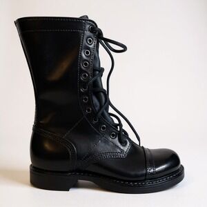 Corcoran 1515W Black Leather 10 Eyelet Combat Boots Womens  5.5
